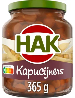 Imagen del producto de Hak Kapucijners 365g – Capuchinas precocidas de alta calidad, ricas en fibra