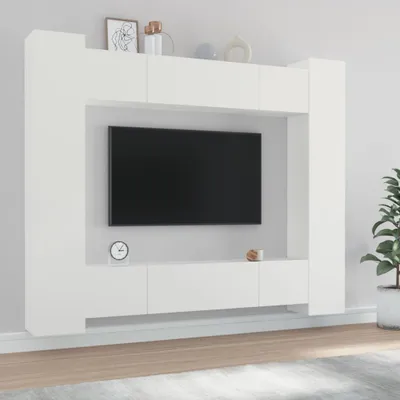 Produktbild von 8-tlg. TV-Schrank-Set Weiß Holzwerkstoff , TV-Schränke Design 2024