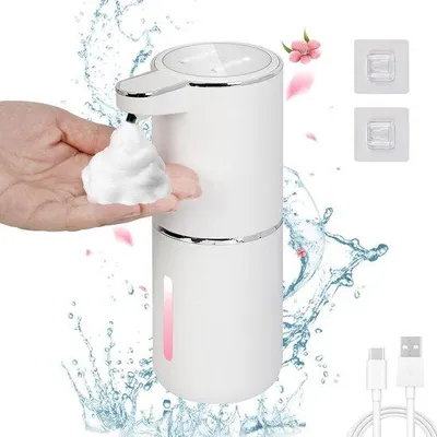 Produktbild von Elektrische Handzeepdispenser Wandbevestiging mit Sensor 380 ml Oplaadbar Schuimzeep für Küche Bad und Schule