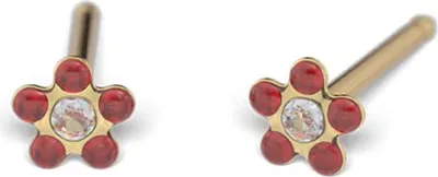Produktbild von Studex Gold-Plattierte Baby Daisy Rubin Ohrringe 3mm 7581-6074