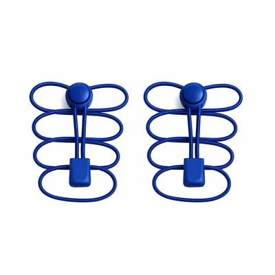 Blaue Schnuersenkel mit Schnellverschluss in Blau