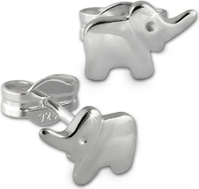 Produktbild von Teenie-Weenie Ohrstecker für Kinder 925 Echt Silber Elefant Ohrringe SDO591J