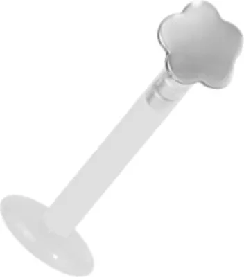 Produktbild von Labret Bioplast Lippen Tragus Piercing Blume Aufsatz Titan G23 2,5mm Flach - FLTA-03 - 10.0 Millimeter