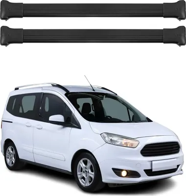 Image de Barres de toit transversales pour Ford Tourneo Courier 2014-2021 Alu Noir