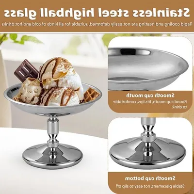 Set von 4 RVS Eisbechern 70 ml - Elegante Dessertschalen für Eis, Joghurt, Obst und Pudding - Perfekt für Feste, Hochzeiten