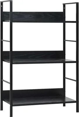 Produktbild von Bücherregal 3 Regalböden Schwarz 60×27,6×90,5 cm Holzwerkstoff