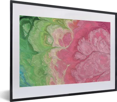 Produktbild von MuchoWow® MuchoWow® Gerahmtes Poster Farbe - Kunst - Psychedelisch 40x30 cm - Poster mit zchwarzem Bilderrahmen - Bilderrahmen - Poster im Rahmen