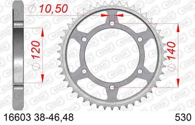 Produktbild von AFAM Kettenrad 16603-48 Hinten für SUZUKI MOTORCYCLES GSX-R Stahl