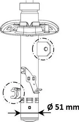 Immagine prodotto di Ammortizzatore Anteriore Peugeot 2008 1.2-1.6D 03.13- Pr