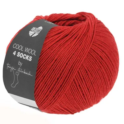 Produktbild von Lana Grossa - Cool Wool 4 Socks Uni 7715 dunkelrot