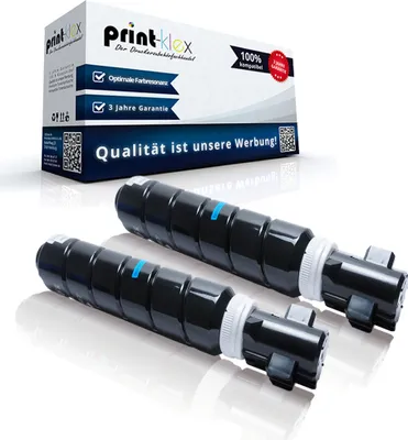 Produktbild von 2x Print-Klex Mega XL Tonerkartuschen kompatibel für Canon IR Advance 4545 i IR Advance 4545 i II IR Advance 4545 i III IR Advance 4545 Series C-EXV53 0473C002 CEXV53 Schwarz Black - Color Office Serie