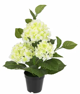 Image de Hortensia artificielle en pot - Fleur décorative pour balcon et décoration de mariage