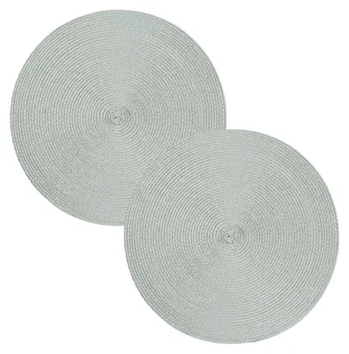 Produktbild von Tischset 2er Set Silbergrau rund 35 cm Ø Platzset abwaschbar Platzdeckchen