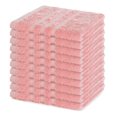 Produktbild von Lavea® Seiftuch 10er Set 30x30 cm, 100% Baumwolle, hochwertige Seiftücher und Gästehandtücher, saugstark, waschbar, Frottierserie Elena - Pastellrosa