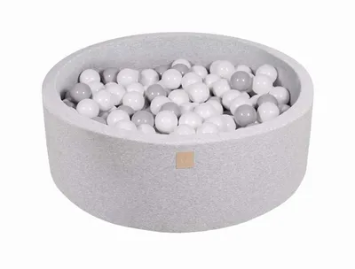 Produktbild von Trockenbadewanne mit 200 Bällen (Weiß, Grau, Mint) von MeowBaby, 90 x 30 cm, Hellgrau