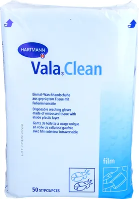 Produktbild von ValaClean Film Waschhandschuhe, 50 St