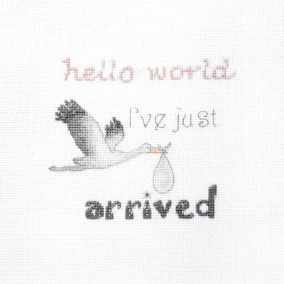 Image de Letistitch Kit de point de croix "Un cadeau pour un nouveau-né" ; Motif à compter, 12x10cm