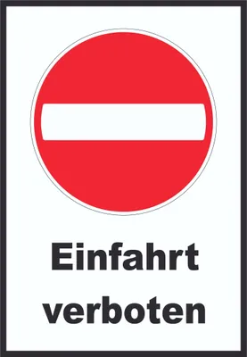 Produktbild von Einfahrt verboten Schild Einbahnstrasse A5 (148x210mm)