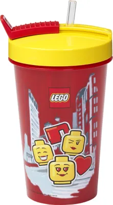 Zdjęcie produktu dla LEGO 40441725 Kubek do picia LEGO ze słomką ICONIC GIRL, 0,5 l