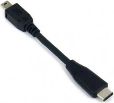 Produktbild von System-S USB Type C 3.1 zu Mini USB Host Adapter OTG On the Go Host Kabel 10 cm in Schwarz