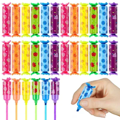 Immagine prodotto di Set di 24 pennarelli fluorescenti mini, ideali come caramelle, piccoli regali per feste di compleanno per bambini, per la scuola o l'ufficio, disponibili in 6 colori