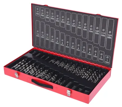 Produktbild von KS Tools 330.2650, Bohrer, Bohrerbit-Set, Drehung der rechten Hand, Metall, Kunststoff, Holz, 118°, Bodenschnellarbeitsstahl (HSS-G)
