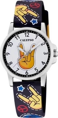 Produktbild von Calypso Kinderuhr Edelstahl analog schwarzes Kunststoffband K5790/6