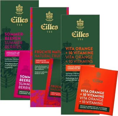 Produktbild von FRUIT Set mit drei beliebte Sorten der EILLES Teebeutel Deluxe