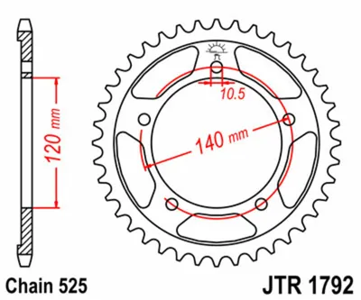 Obrázek produktu pro Jt řetězové kolo Suz/Tri 44T Jtr1792.44