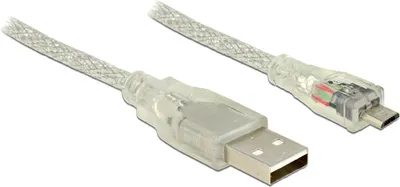 Produktbild von Tragant 1,50 m USB Datentransferkabel für PC, Notebook - Erster Anschluss: Anschluss 1: USB A, Stecker - Zweiter Anschluss: 1 x Micro USB Type B - Male - 480 Mbit/s - Abschirmung - 28 AWG - Transparent