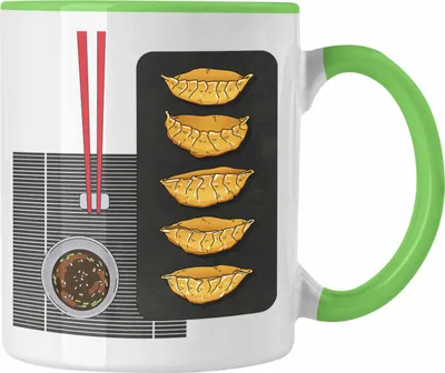 Produktbild von Trendation - Dumpling Tasse Geschenk Gyozas Asiatisch Sushi Liebhaber Geschenkidee Witzige Grafik (Grün)