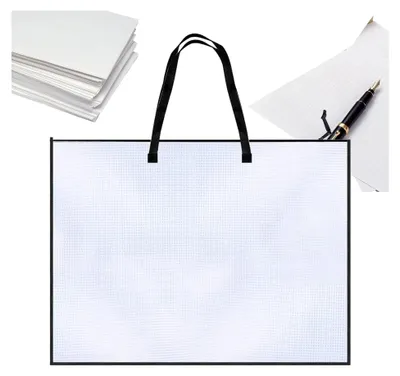 Produktbild von Postertasche, 48 x 64 cm, mit Griff und Reißverschluss, transparenter Koffer, tragbar für Kunstwerke, Schule und Universität