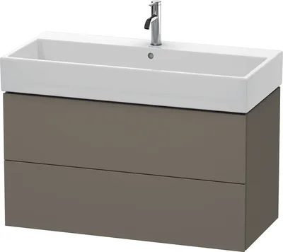 Produktbild von Waschtischunterbau L-CUBE 544x984x459mm flannel grey seidenmatt flannel grey seidenmatt