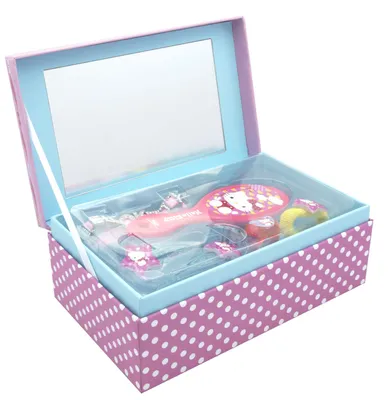 Immagine prodotto di Joy Toy Scatola portagioie Hello Kitty con accessori: 2 fermagli per capelli, 1 anello, 1 collana