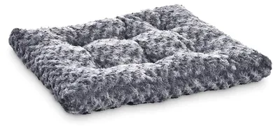 Produktbild von Amazon Basics Maschinenwaschbar Hund Haustierbett - Polyester, graue Wirbel, L 117 x B 74 x H 10 cm