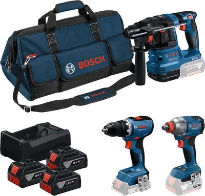 Produktbild von Combo Kit 18V-Set mit 3 Werkzeugen: GSR + GDX + GBH + 3x5.0Ah + GAL 12V/18V-80