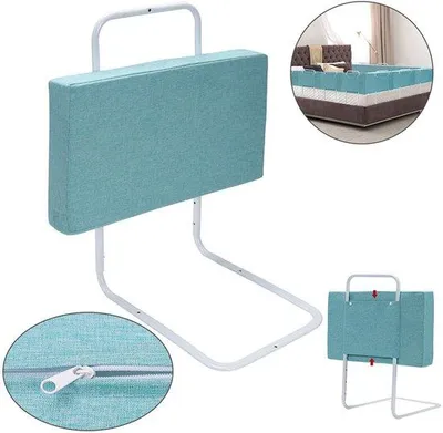 Image de Barrière de lit pour enfant - 60 cm - Réglable - Verte - Universelle - Lit bébé - Avec loquet de sécurité - Réglage en hauteur à 5 niveaux