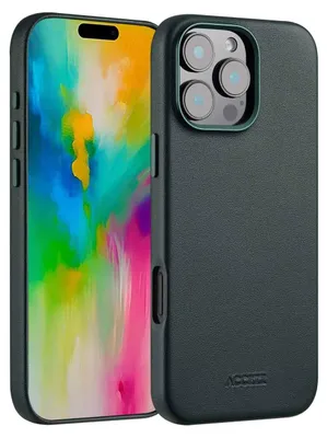 Immagine prodotto di Accezz MagSafe Cover posteriore in pelle iPhone 16 Pro Max - Verde cedro