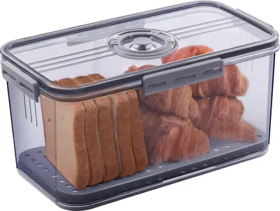 Produktbild von Luftdichte Brotdose mit Zeitregistrierung und Abflussbehälter - Ideal für frisches Brot und Snacks