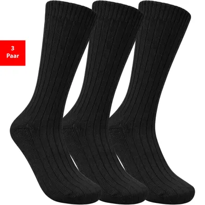 Produktbild von Norwegersocken mit Wolle 3–6 Paar für Damen & Herren Winter Thermo Wollsocken Socken - Anthrazit 43-46 3 Paar