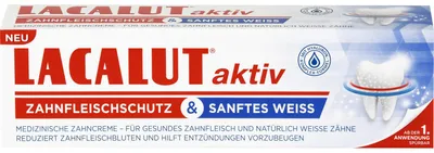 Immagine prodotto di Lacalut Dentifricio attivo Protezione delle gengive e sbiancamento delicato (confezione da 75 ml)
