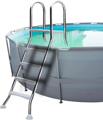 Produktbild von 135 cm oberirdische Poolleiter mit einer Tragfähigkeit von 250 kg, doppelseitige Leiter für den Pool, Einstiegssystem mit 4 Stufen aus dickem 304 Edelstahl, rutschfeste Schritte