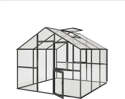 Produktbild von KGT Gewächshaus "Ortasia III" anthrazit-grau 9,6 m² 4 mm ESG, 10 mm HKP