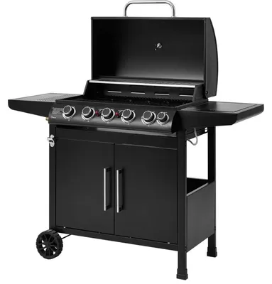 Image de COOKINGBOX Paarl 5SB : Barbecue à gaz avec 5 brûleurs principaux et un brûleur latéral, dimensions 70 x 42 cm