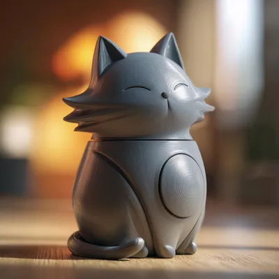 Katzen-Tierurne mit Deckel – Decords Gedenkurne, Produktansicht 1