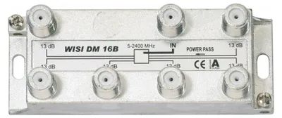 Produktbild von Wisi DM 16 B, Kabelsplitter, 5 - 2400 MHz, Silber, 1 Stück(e), F, 92 mm