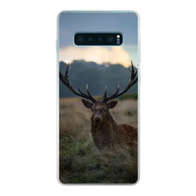 Produktbild von MuchoWow® Handyhülle Schutzhülle Hülle für Samsung Galaxy S10 Plus Hirsch - Wiese - Geweih Silikon Softcase Handy Hülle - Schutzhülle