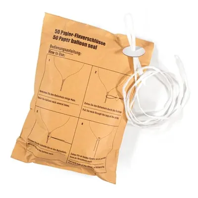 Produktbild von Ballonverschlüsse mit Band - Papier & Pappe - für Gasbefüllung - 50 St.