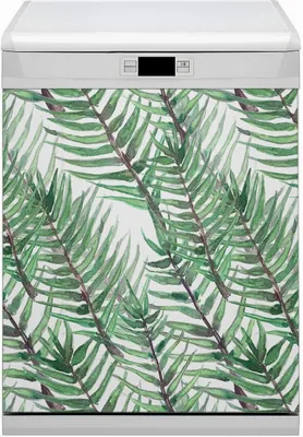 Produktbild von Magnet Folie für Geschirrspüler Küche Magnetmatte 60x80 cm  Nachbildung Geschirrspüle  - Blätter Palme