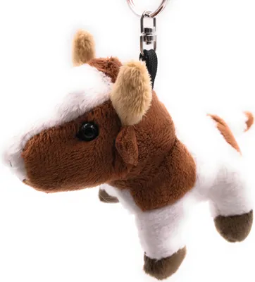 Immagine prodotto di Onwomania peluche / coccolone / portachiavi in tessuto mucca mucca marrone 13 cm